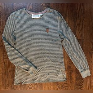 Naketano men striped long sleeve pullover rare discontinued brand LARGE